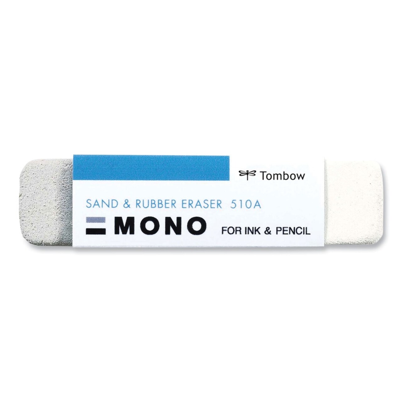 Tombow Mono Rectangular Block Sand and Rubber Eraser for Pencil/Ink Marks - White/Medium